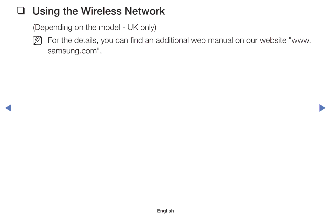 Samsung UE32M4002AKXXH, UE32M5002AKXXH, UE40M5002AKXXH, UE49M5002AKXXH manual Using the Wireless Network 