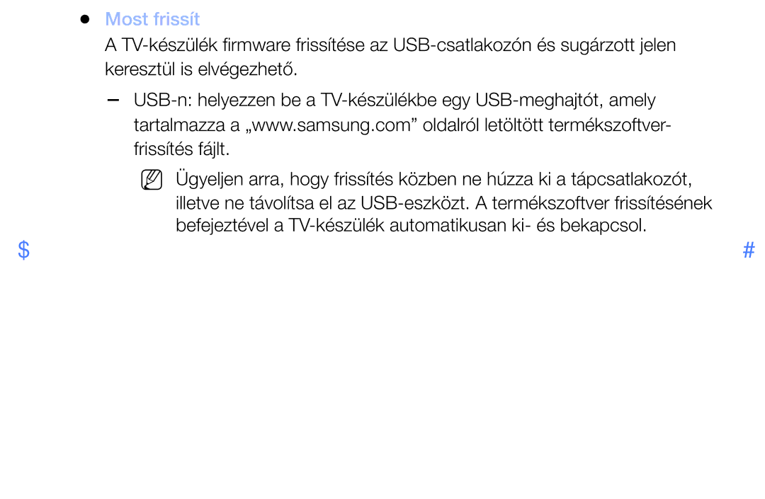 Samsung UE49M5002AKXXH, UE32M5002AKXXH, UE32M4002AKXXH, UE40M5002AKXXH manual Most frissít 