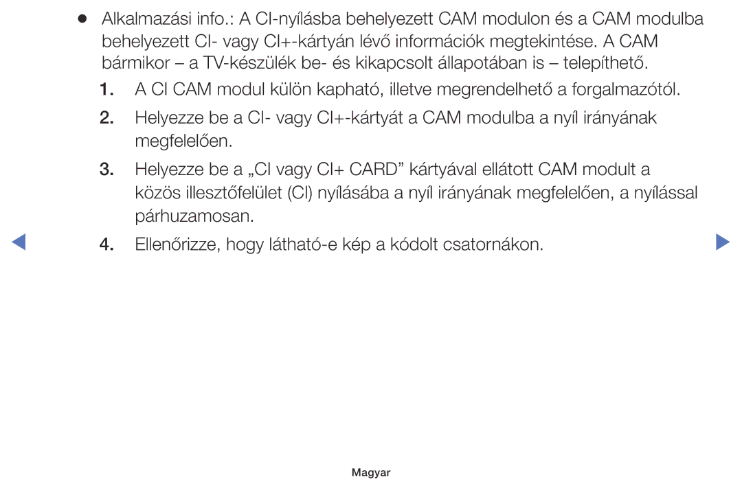 Samsung UE32M5002AKXXH, UE32M4002AKXXH, UE40M5002AKXXH, UE49M5002AKXXH manual Magyar 