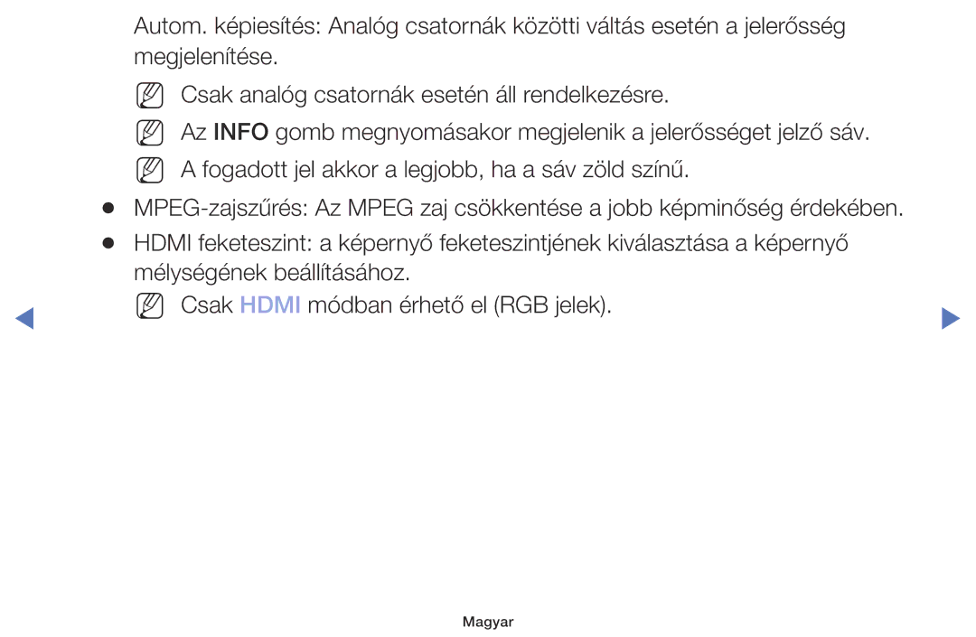 Samsung UE32M5002AKXXH, UE32M4002AKXXH, UE40M5002AKXXH, UE49M5002AKXXH manual Magyar 