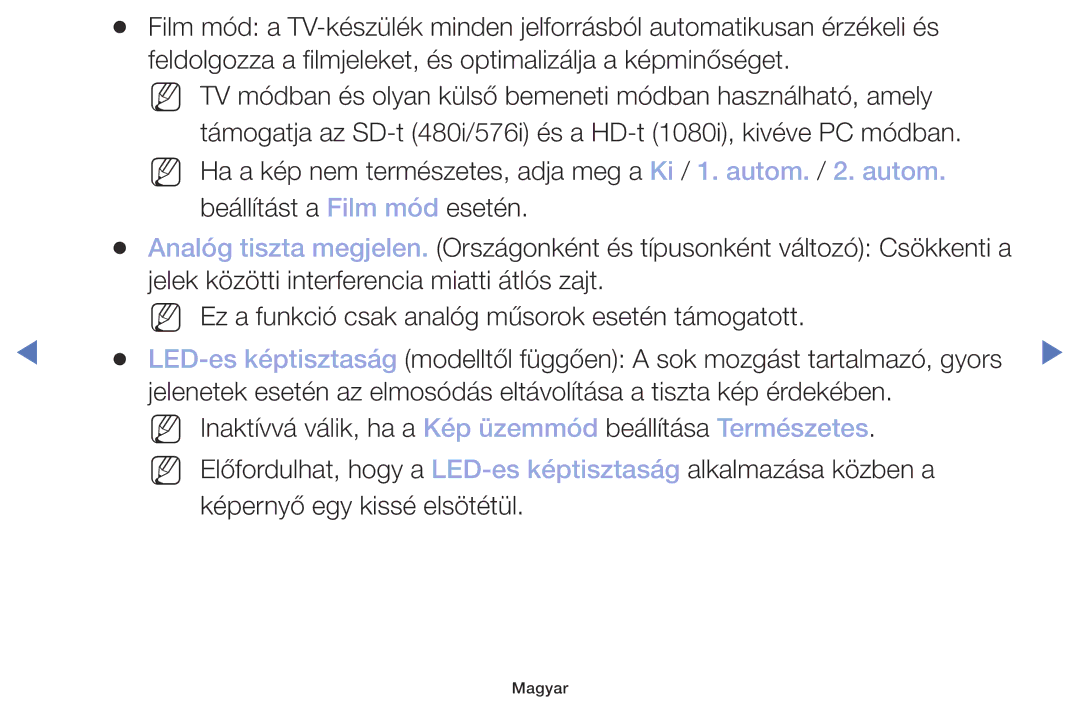 Samsung UE32M4002AKXXH, UE32M5002AKXXH, UE40M5002AKXXH manual Feldolgozza a filmjeleket, és optimalizálja a képminőséget 