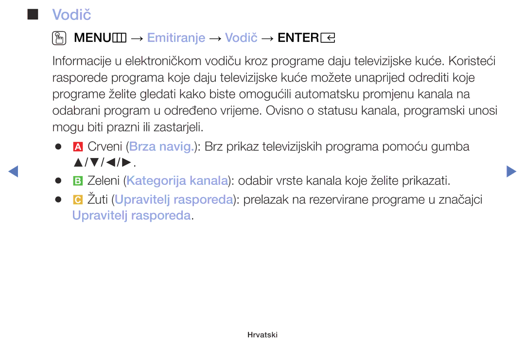 Samsung UE49M5002AKXXH, UE32M5002AKXXH, UE32M4002AKXXH OO MENUm → Emitiranje → Vodič → Entere, Upravitelj rasporeda 