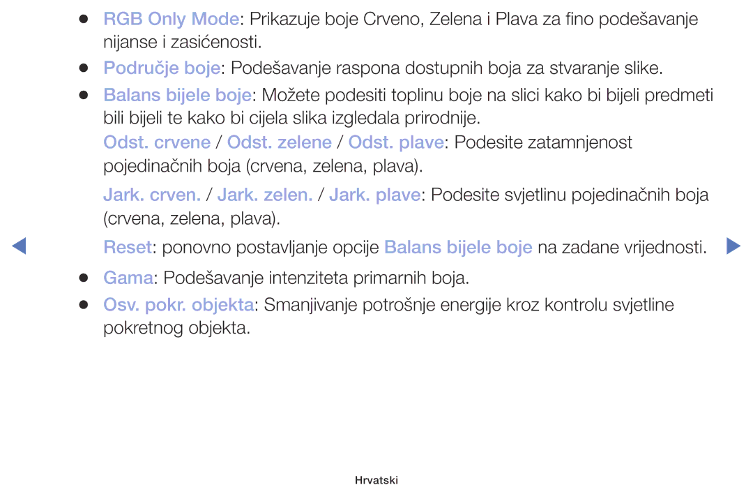 Samsung UE40M5002AKXXH, UE32M5002AKXXH, UE32M4002AKXXH, UE49M5002AKXXH manual Nijanse i zasićenosti 