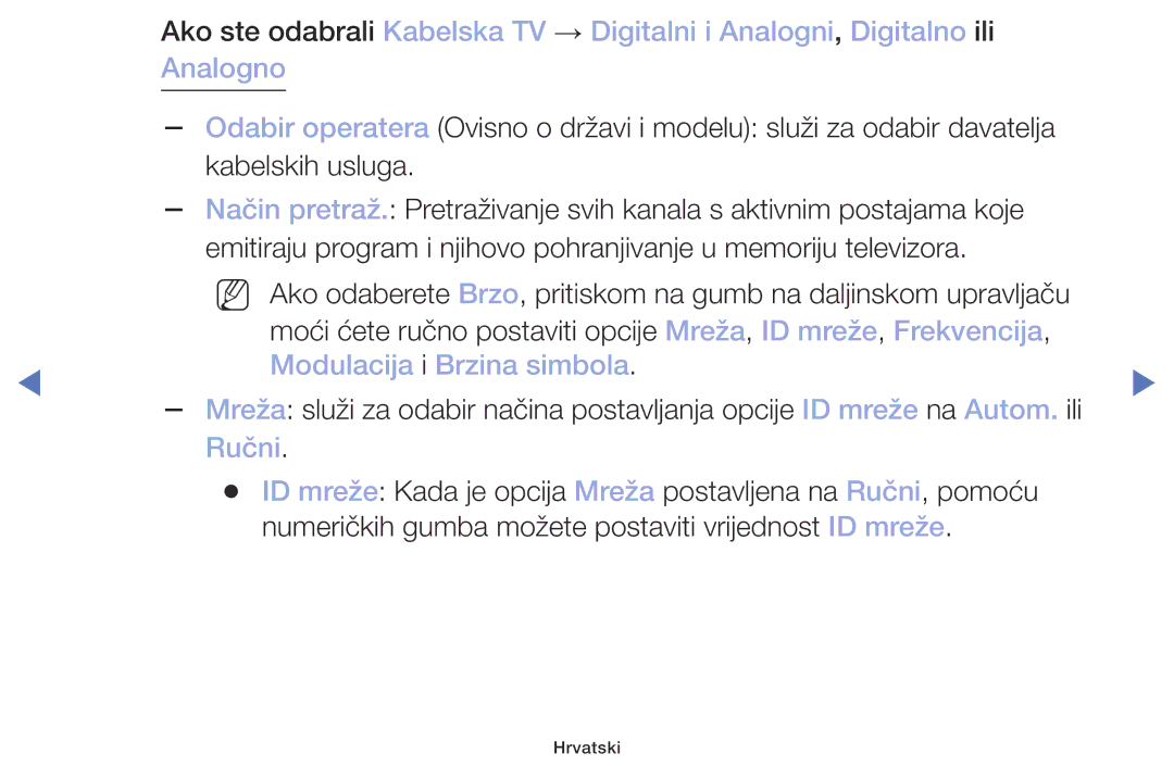 Samsung UE32M4002AKXXH, UE32M5002AKXXH, UE40M5002AKXXH, UE49M5002AKXXH manual Modulacija i Brzina simbola, Ručni 