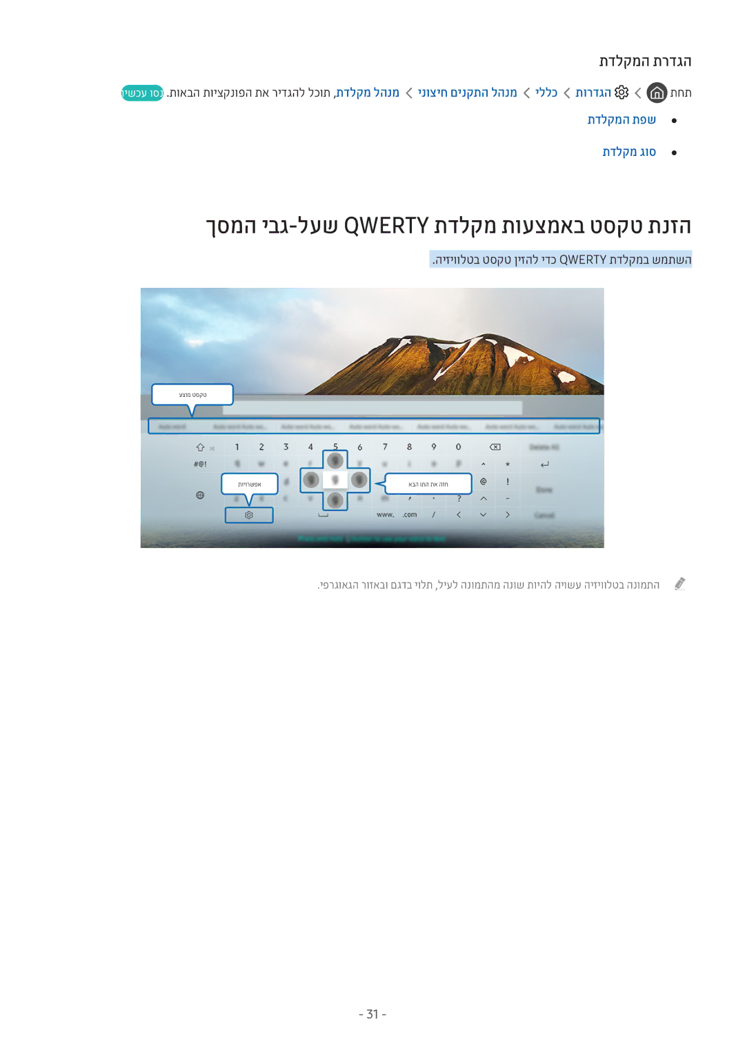 Samsung UE43M5672AUXXH, UE32M5522AKXXH ךסמה יבג-לעש Qwerty תדלקמ תועצמאב טסקט תנזה, תדלקמה תרדגה, תדלקמה תפש תדלקמ גוס 