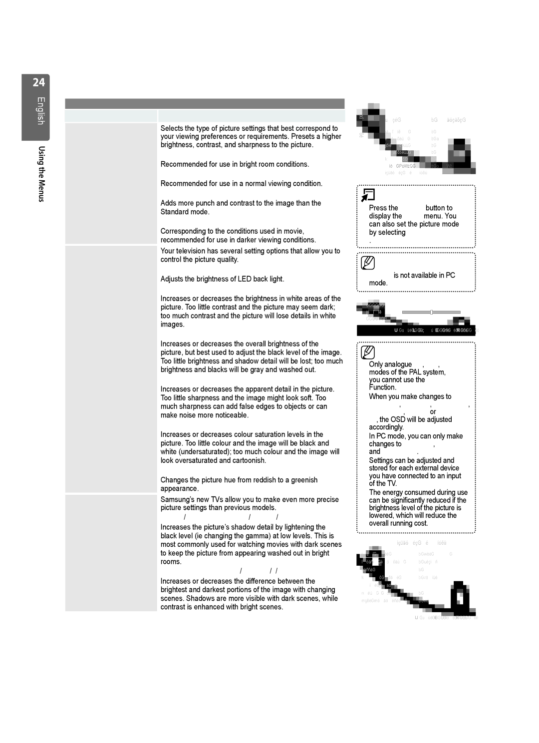 Samsung UE37B6000VWXXC, UE37B6000VWXXH manual Picture Menu 