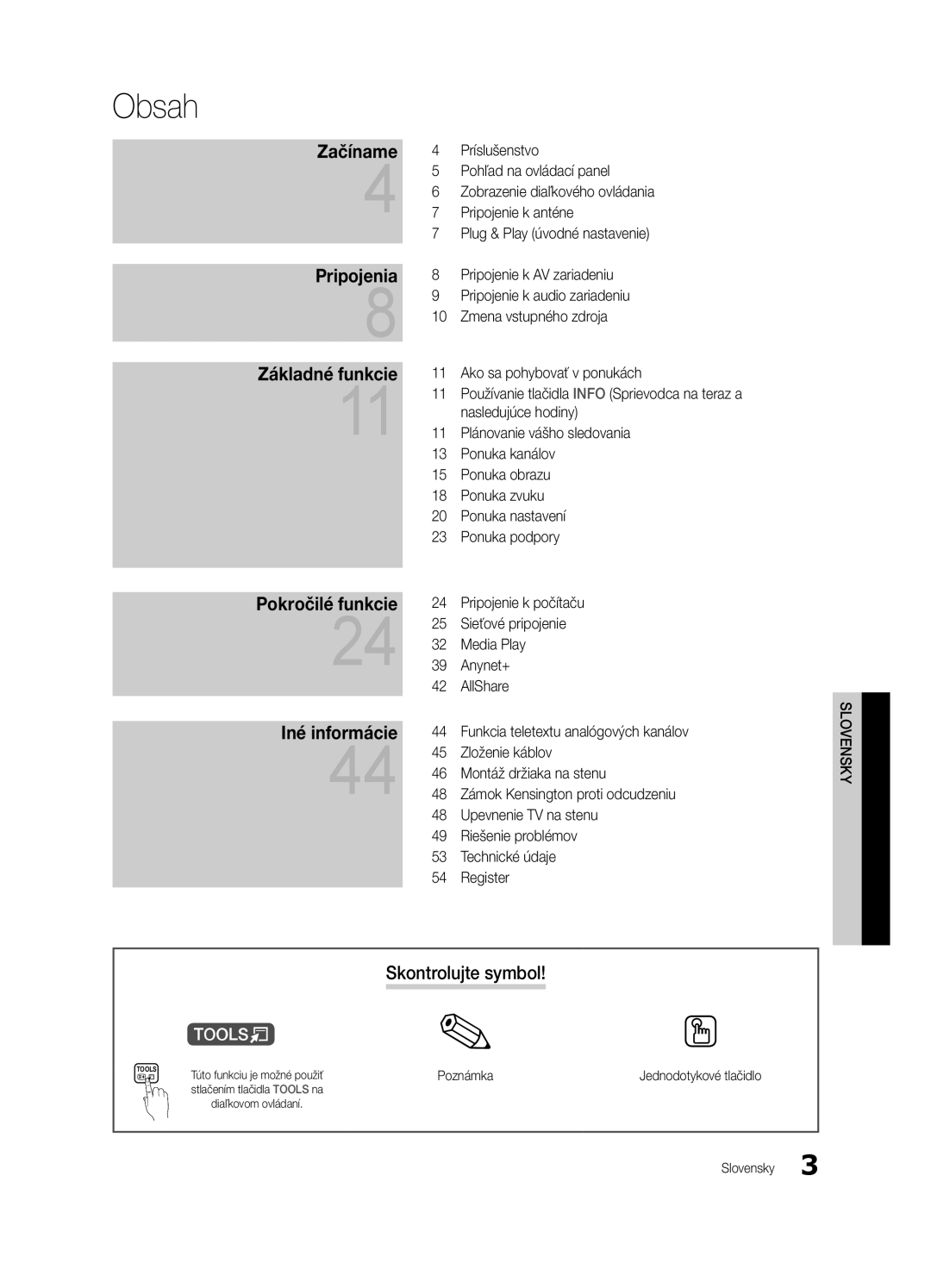 Samsung UE55C6000RWXZF manual Skontrolujte symbol, Zámok Kensington proti odcudzeniu, Funkcia teletextu analógových kanálov 