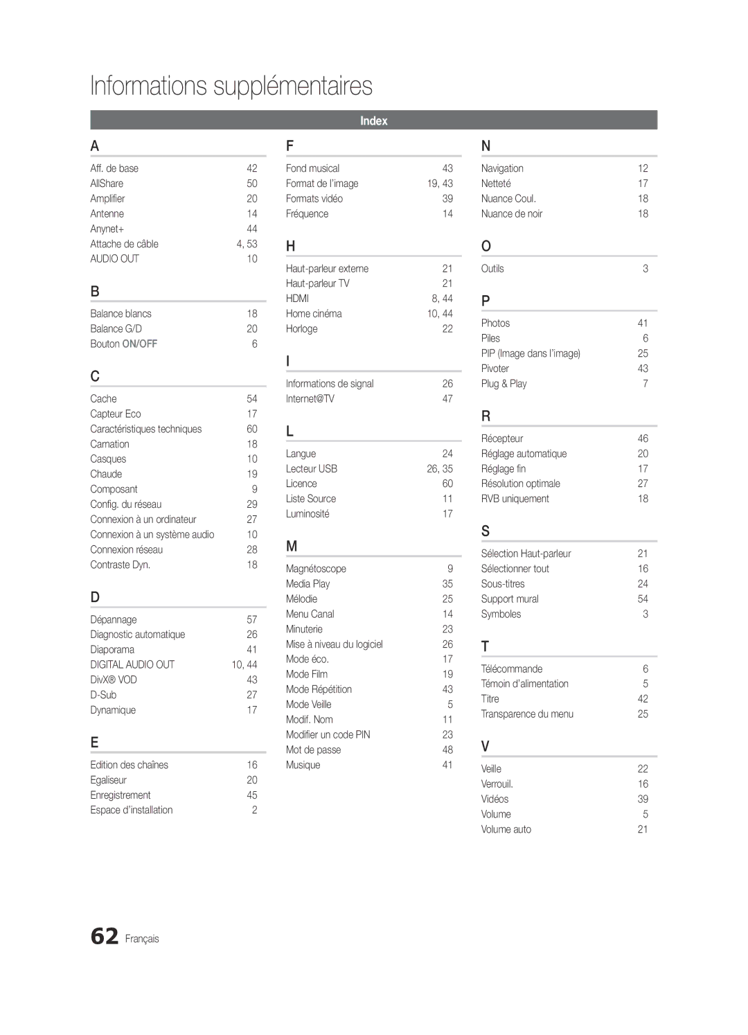 Samsung UE40C6800USXZG, UE37C6800USXZG, UE37C6820USXZG, UE32C6820USXZG manual Audio OUT, Connexion à un système audio 