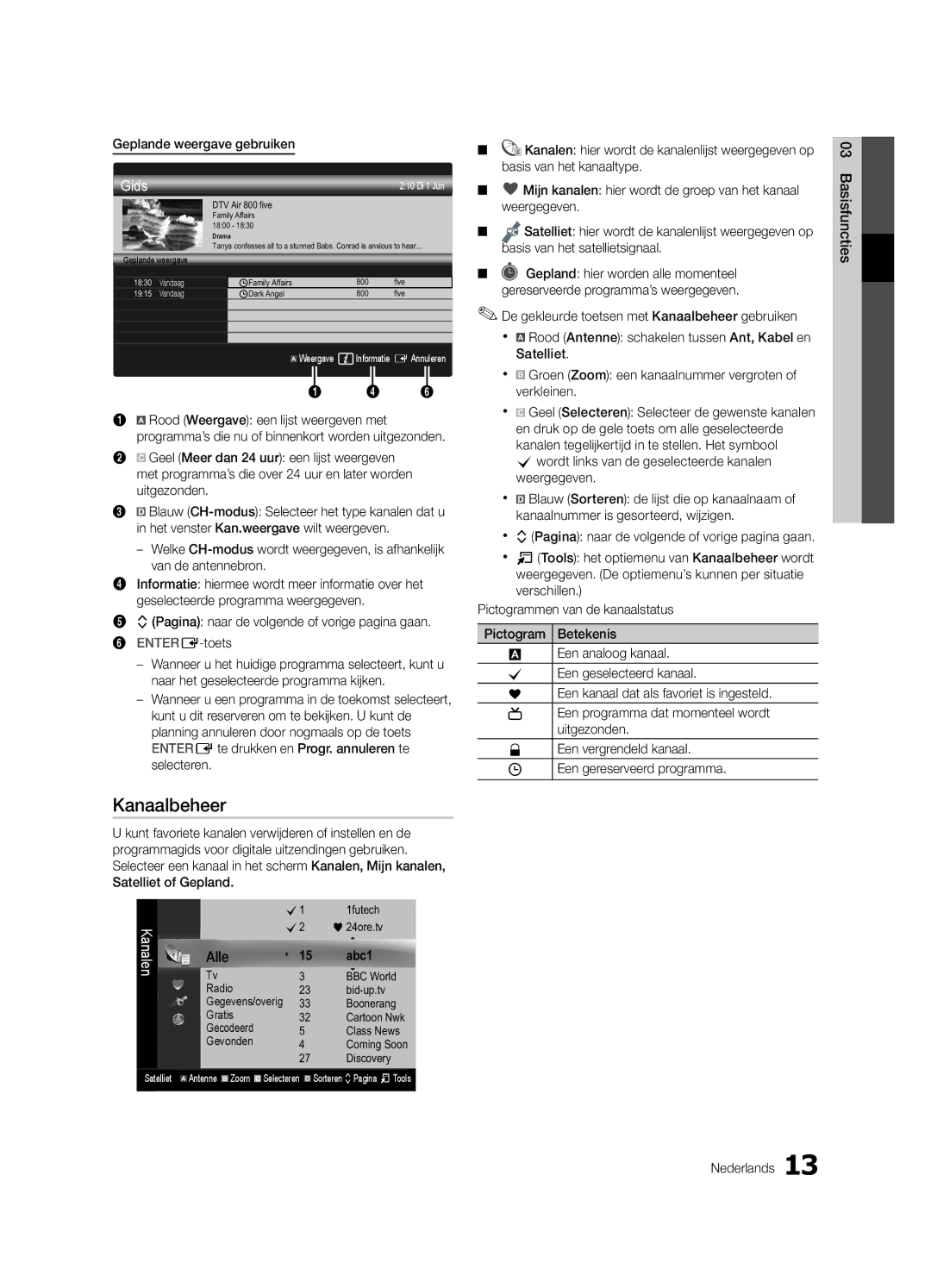 Samsung UE37C6800USXZF, UE37C6800USXZG, UE37C6820USXZG, UE32C6820USXZG, UE46C6820USXZG, UE40C6820USXZG manual Kanaalbeheer 