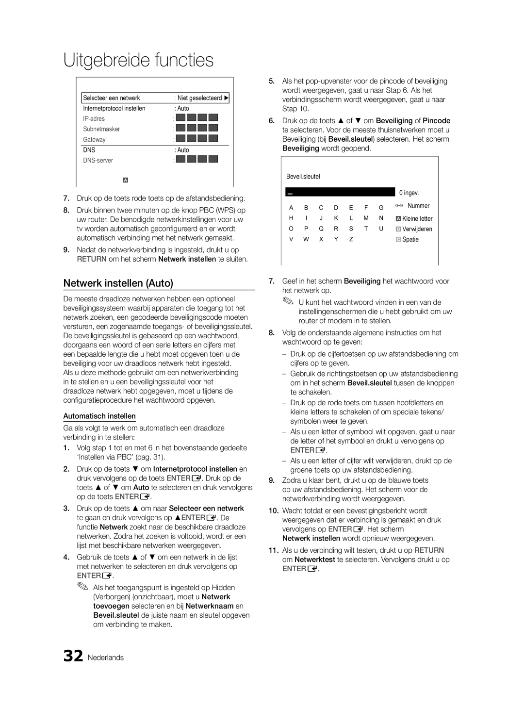 Samsung UE40C6805USXXE Druk op de toets rode toets op de afstandsbediening, Beveil.sleutel Ingev ~9 Nummer Kleine letter 