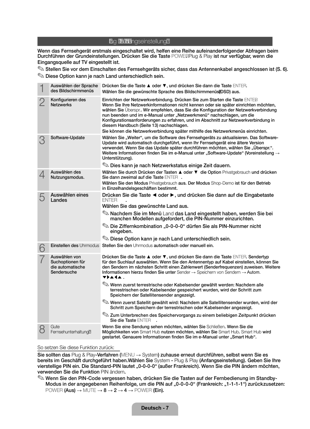 Samsung UE32D6200TSXZF, UE37D6200TSXZF Plug & Play Anfangseinstellung, Dies kann je nach Netzwerkstatus einige Zeit dauern 