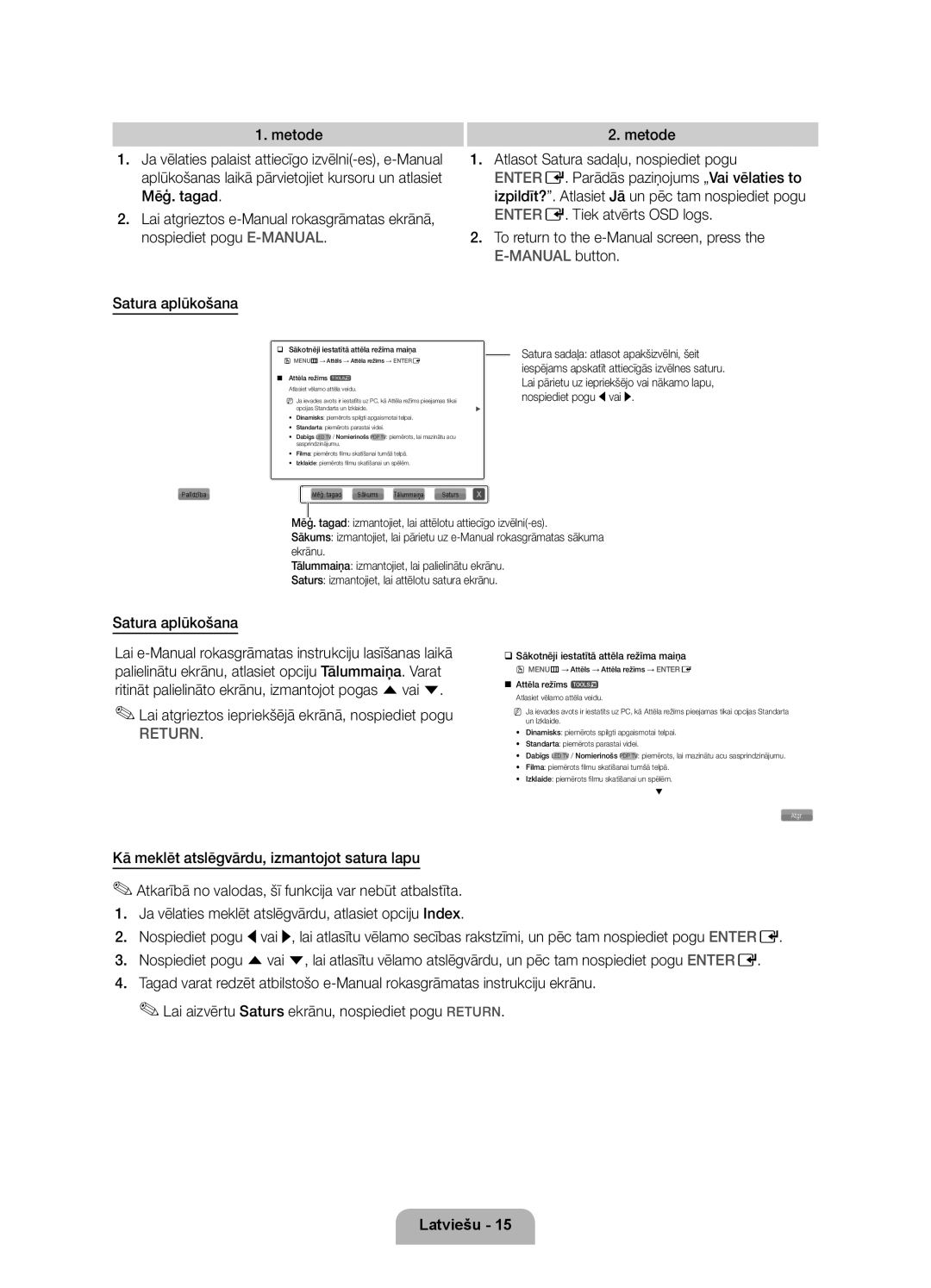 Samsung UE37D6750WSXZG manual Lai atgrieztos iepriekšējā ekrānā, nospiediet pogu, ‰‰Sākotnēji iestatītā attēla režīma maiņa 