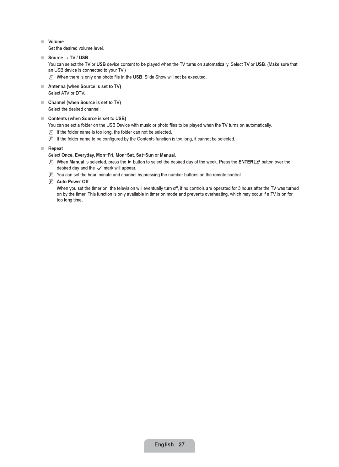 Samsung UE40B6000VWXZG manual Source → TV / USB, Antenna when Source is set to TV, Contents when Source is set to USB 