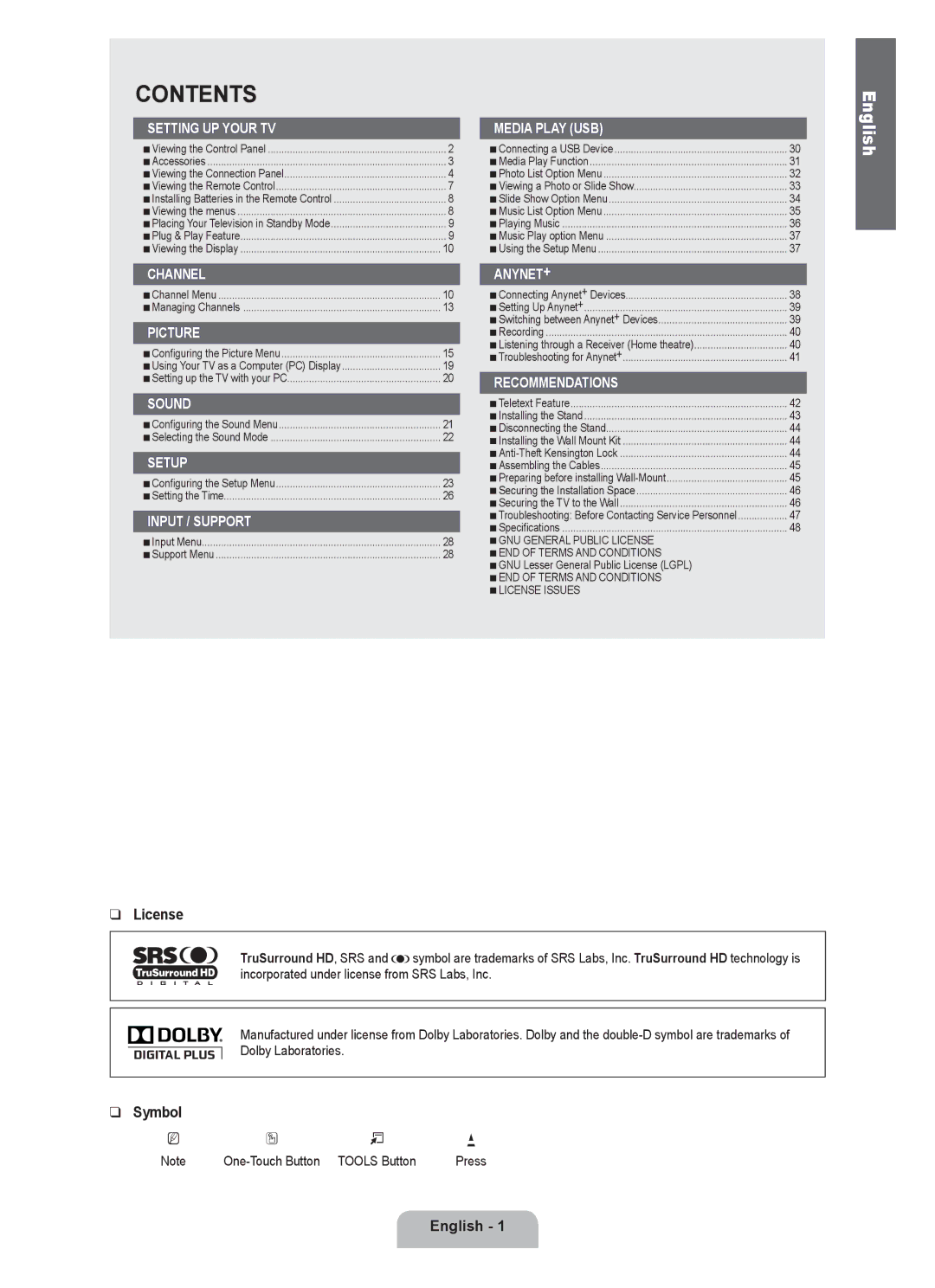 Samsung UE40B6000VWXZG, UE40B6000VWXXN, UE40B6000VWXUA, UE46B6000VPXXN, UE40B6000VWXXU, UE32B6000VWXUA, UE46B6000VPXZG Contents 