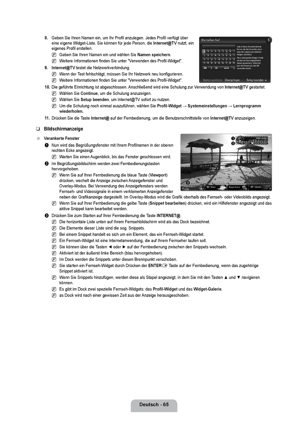 Samsung UE40B7000WWXXN, UE40B7000WWXUA manual Verankerte Fenster, Wenn Sie auf Ihrer Fernbedienung die blaue Taste Viewport 