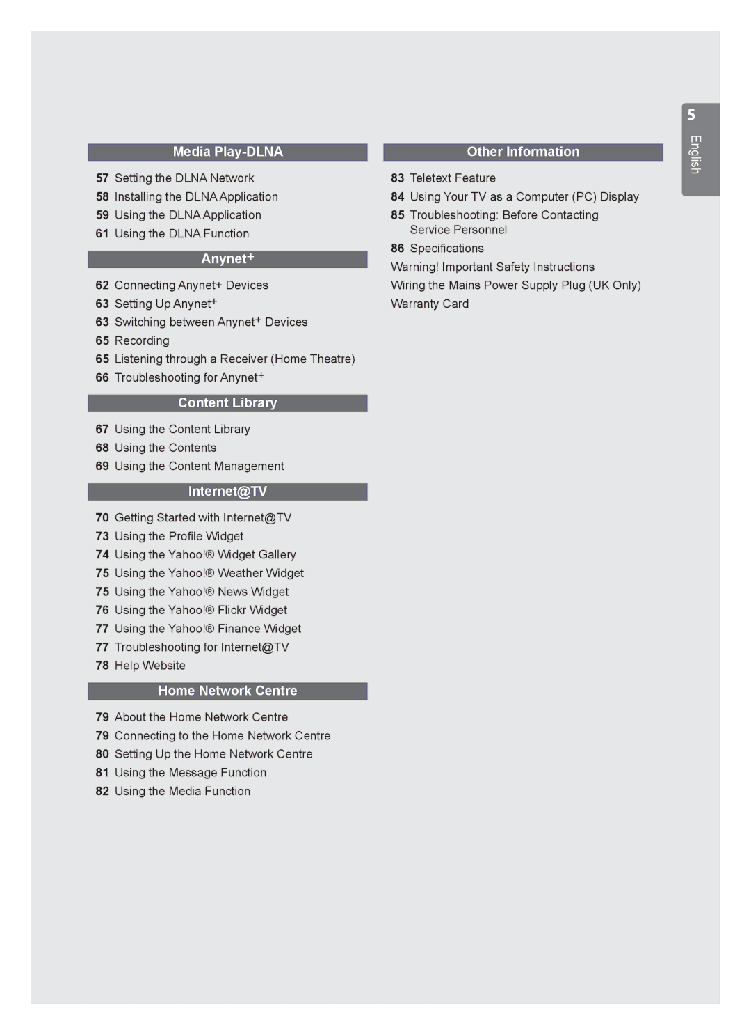 Samsung UE46B7020, UE40B7020, UE46B7000, UE40B7000 user manual Content Library 