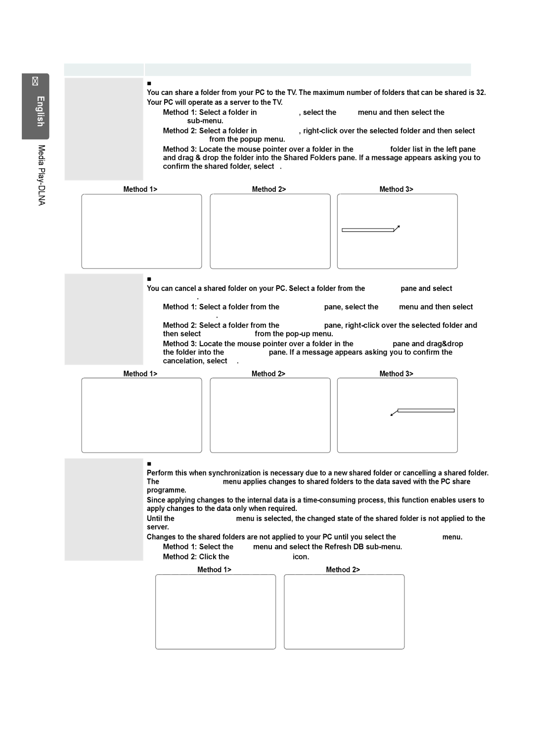 Samsung UE40B7020, UE46B7020 Option Description Share, Sharing a Folder, Your PC will operate as a server to the TV 