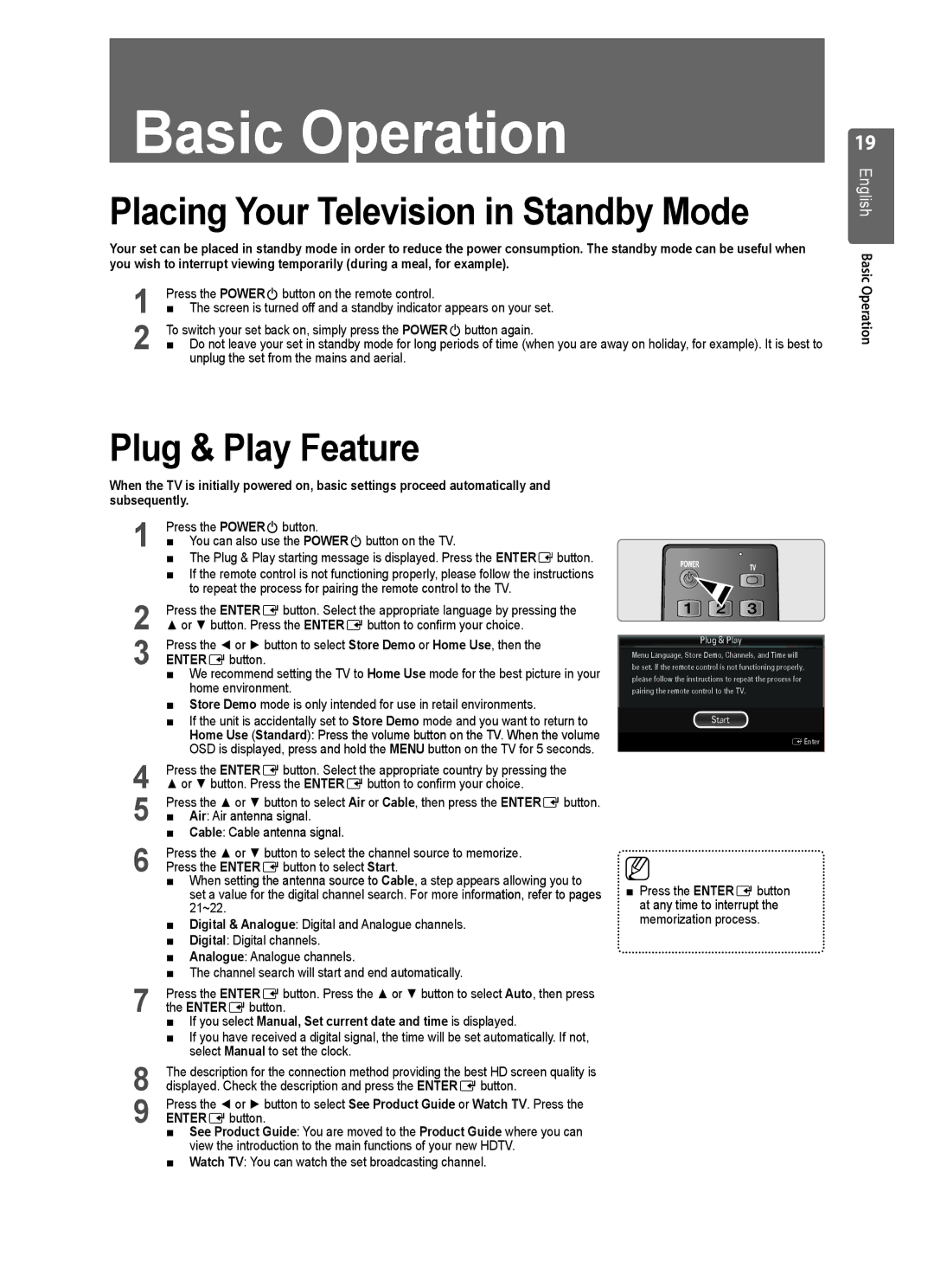 Samsung UE40B8000 user manual Enter 