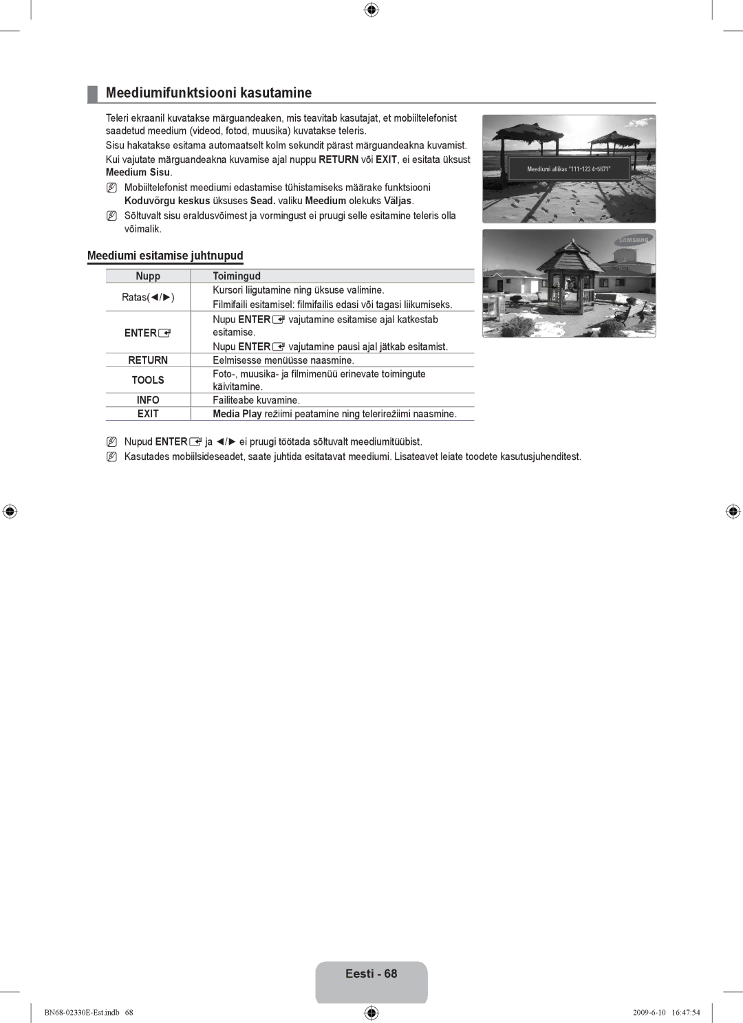 Samsung UE40B8000XWXBT manual Meediumifunktsiooni kasutamine, Meediumi esitamise juhtnupud, Meedium Sisu 