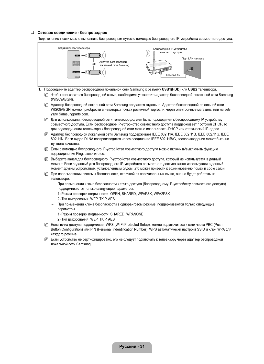 Samsung UE40B8000XWXUA manual Сетевое соединение беспроводное 