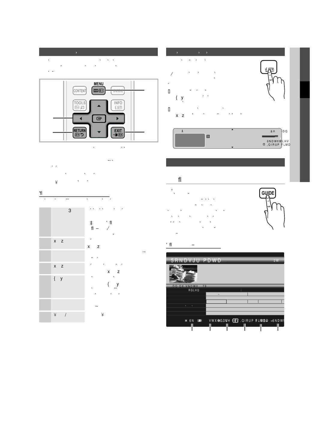 Samsung UE32C6510UWXRU, UE40C6510UWXBT manual Pamatfunkcijas, Rokasgrāmata, Navigācija izvēlnēs, Skatīšanās plānošana 