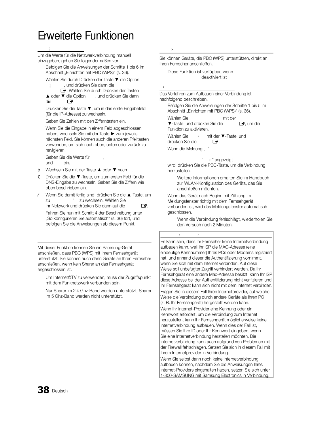 Samsung UE40C9000ZWXXH manual SWL verbinden, Manuelle Konfiguration 