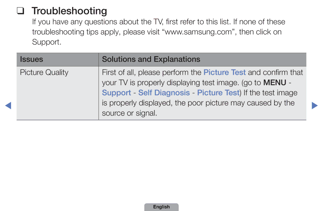 Samsung UE37D5000PWXZG, UE40D5000PWXTK, UE22D5000NWXXN Troubleshooting, Issues Solutions and Explanations Picture Quality 