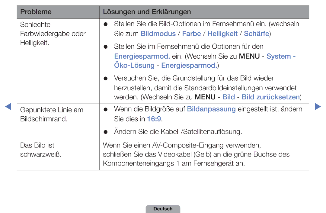 Samsung UE37D5000PWXZG, UE40D5000PWXTK, UE22D5000NWXXN, UE19D4000NWXXN manual Sie zum Bildmodus / Farbe / Helligkeit / Schärfe 