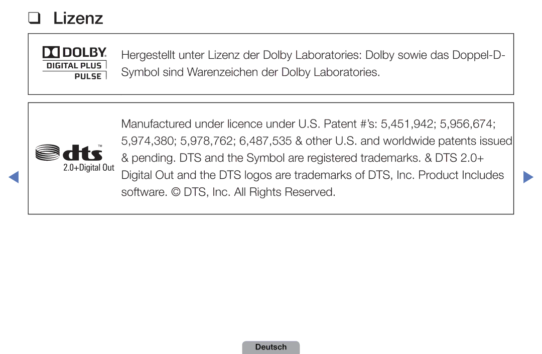 Samsung UE32D4010NWXZG, UE40D5000PWXTK, UE22D5000NWXXN, UE19D4000NWXXN, UE27D5010NWXZG, UE32D5000PWXXN, UE32D5000PWXZG Lizenz 