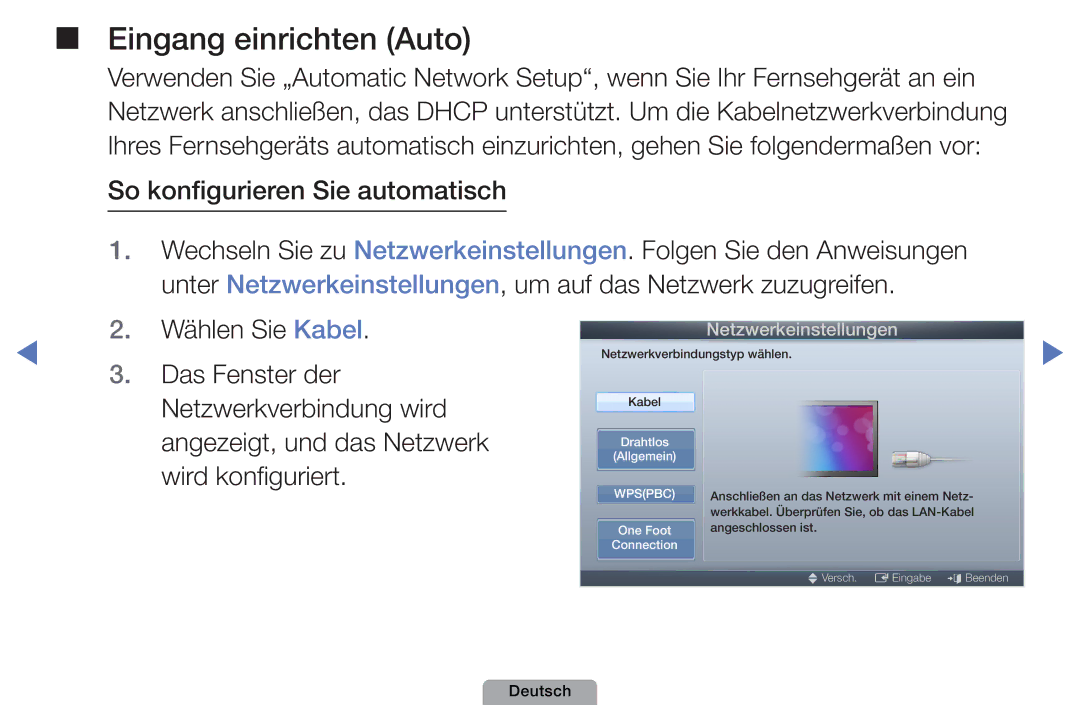 Samsung UE22D5000NWXXN, UE40D5000PWXTK, UE19D4000NWXXN manual Eingang einrichten Auto, So konfigurieren Sie automatisch 