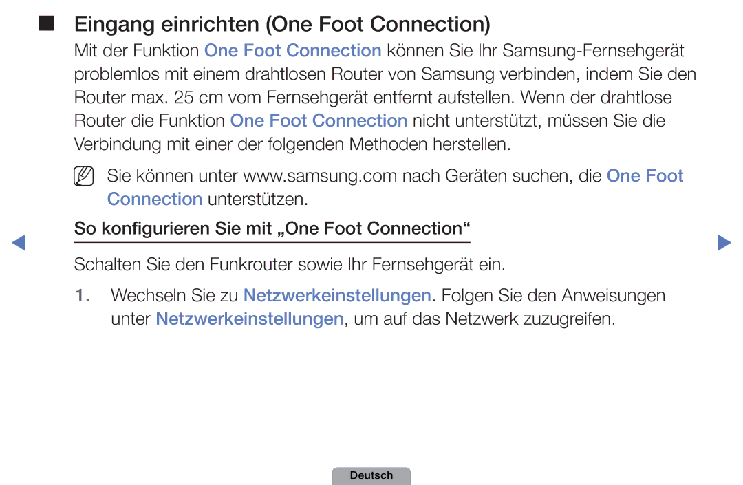 Samsung UE22D5010NWXXN, UE40D5000PWXTK, UE22D5000NWXXN, UE19D4000NWXXN, UE32D4010NWXZG Eingang einrichten One Foot Connection 