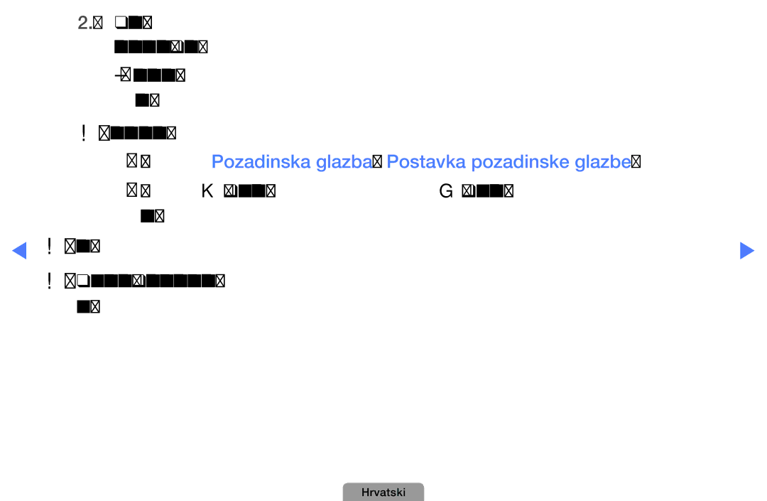 Samsung UE37D5000PWXXH, UE40D5000PWXXH, UE32D5000PWXXH manual Funkcije Pozadinska glazba i Postavka pozadinske glazbe 