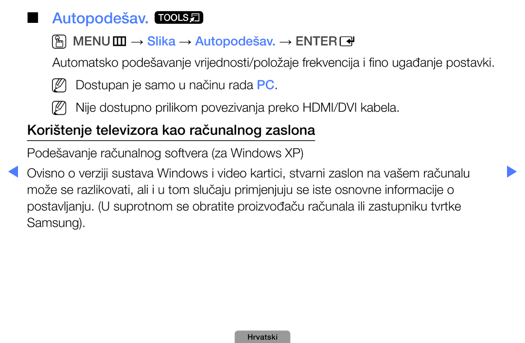 Samsung UE32D5000PWXXH, UE40D5000PWXXH, UE46D5000PWXXH manual Autopodešav. t, OOMENUm → Slika → Autopodešav. → Entere 