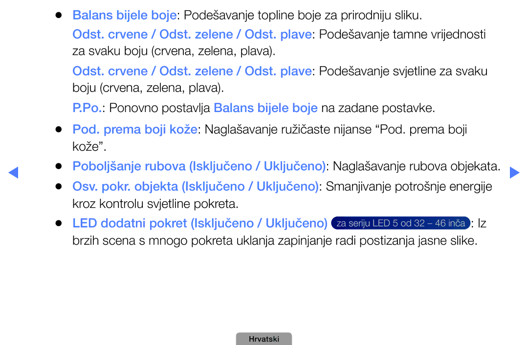 Samsung UE32D4010NWXXH, UE40D5000PWXXH, UE32D5000PWXXH, UE46D5000PWXXH, UE22D5000NWXXH, UE32D4000NWXXH, UE37D5000PWXXH Hrvatski 