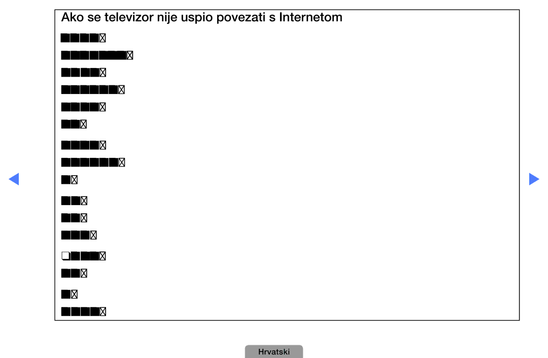 Samsung UE32D5000PWXXH, UE40D5000PWXXH, UE46D5000PWXXH, UE22D5000NWXXH Ako se televizor nije uspio povezati s Internetom 