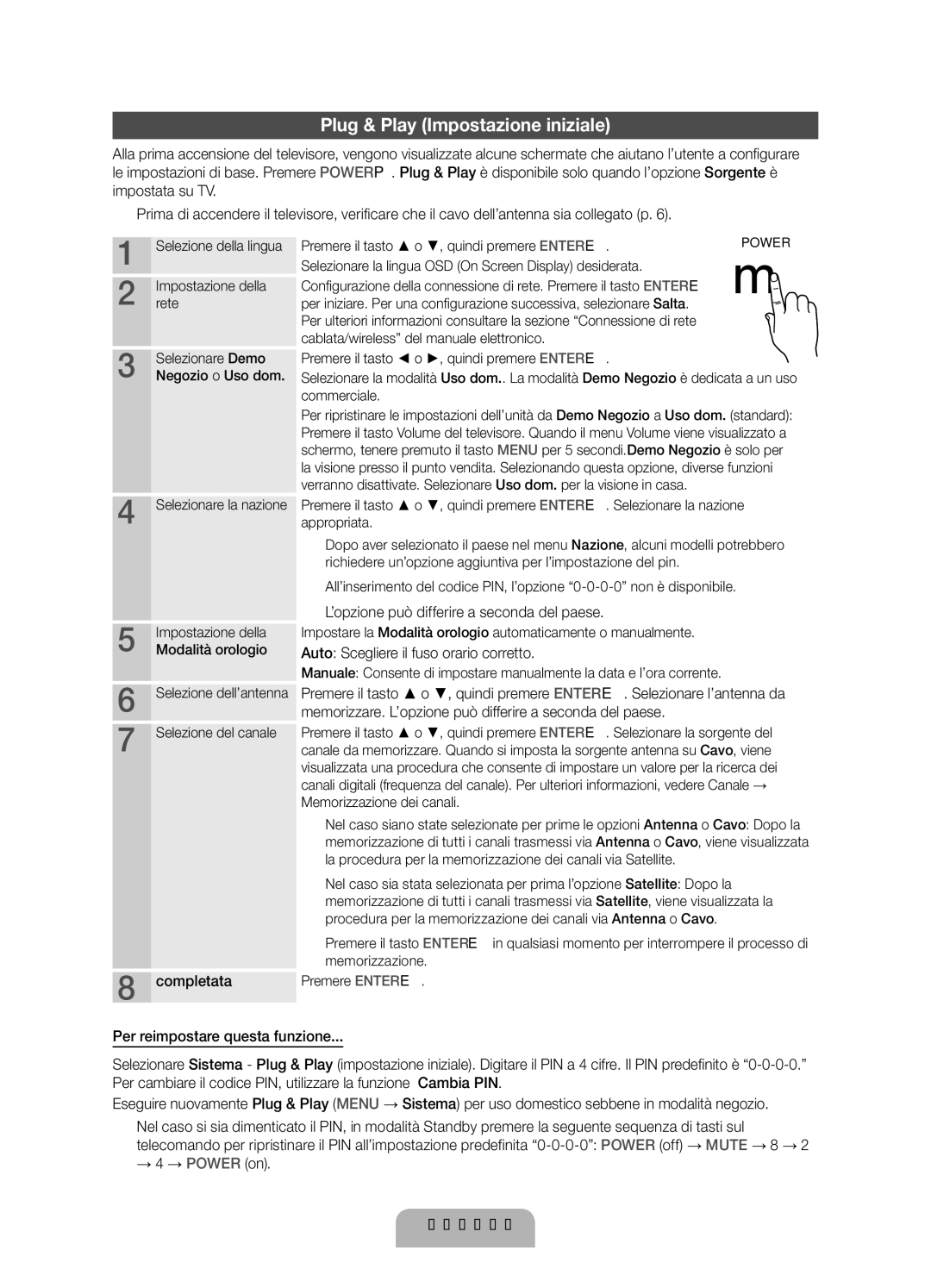 Samsung UE37D5720RSXXN manual Plug & Play Impostazione iniziale, Completata, ’opzione può differire a seconda del paese 