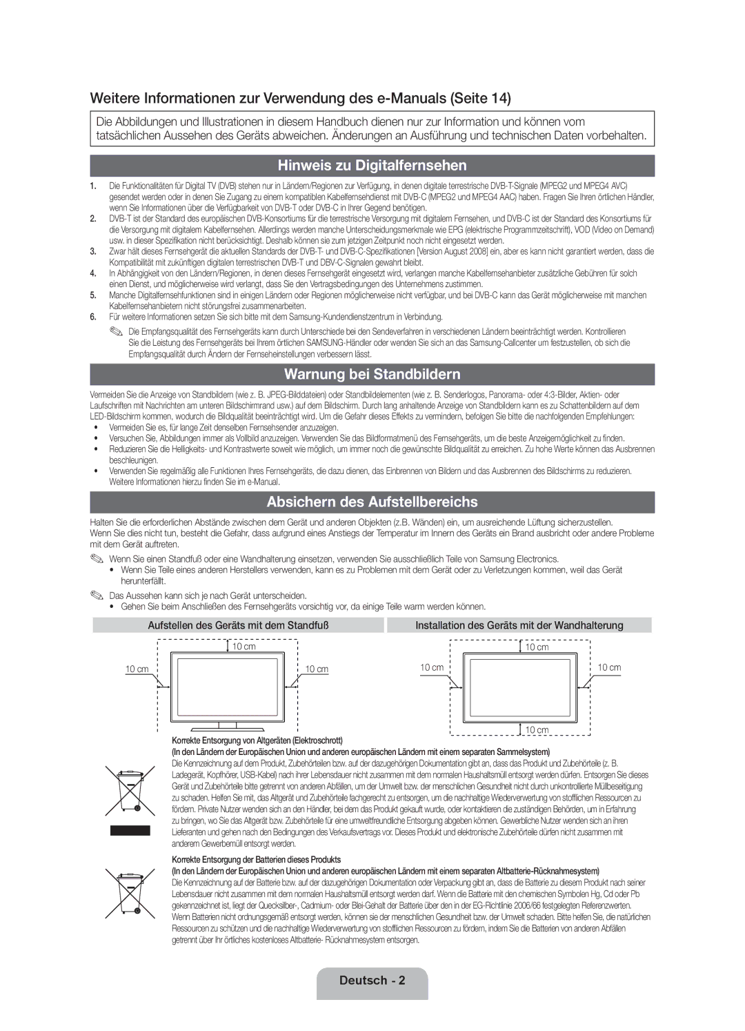 Samsung UE32D5700RSXXC manual Weitere Informationen zur Verwendung des e-Manuals Seite, Hinweis zu Digitalfernsehen 