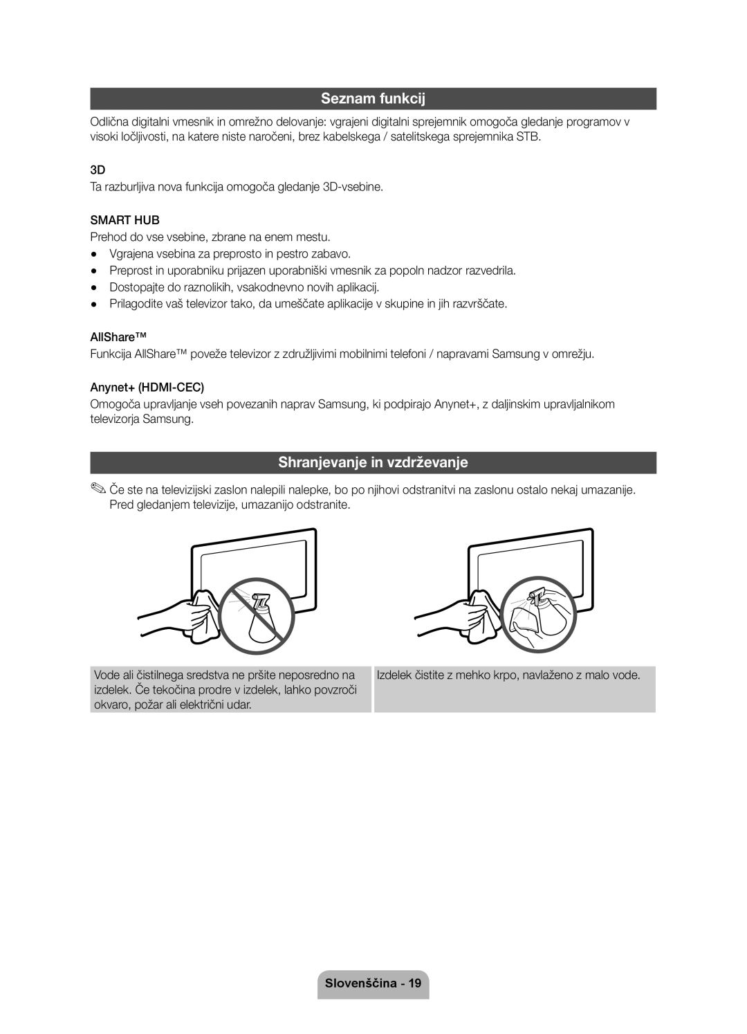 Samsung UE46D6000TWXXH Seznam funkcij, Shranjevanje in vzdrževanje, Dostopajte do raznolikih, vsakodnevno novih aplikacij 