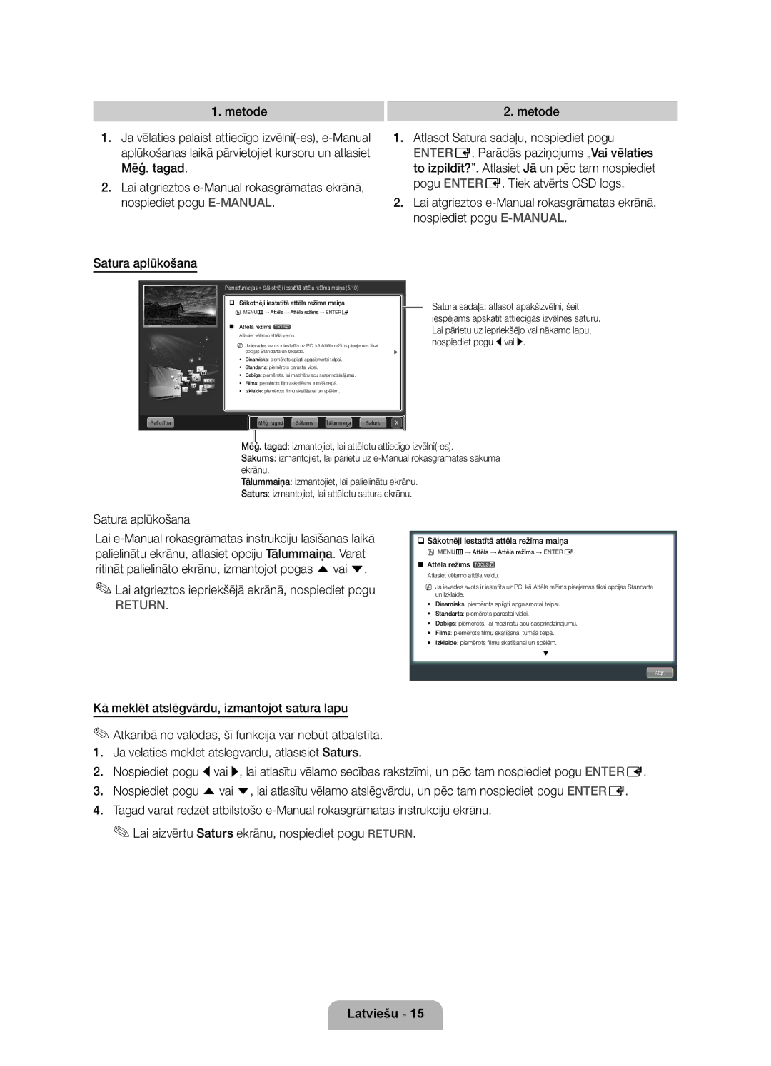 Samsung UE55D6000TWXXH manual Lai atgrieztos iepriekšējā ekrānā, nospiediet pogu, ‰‰Sākotnēji iestatītā attēla režīma maiņa 