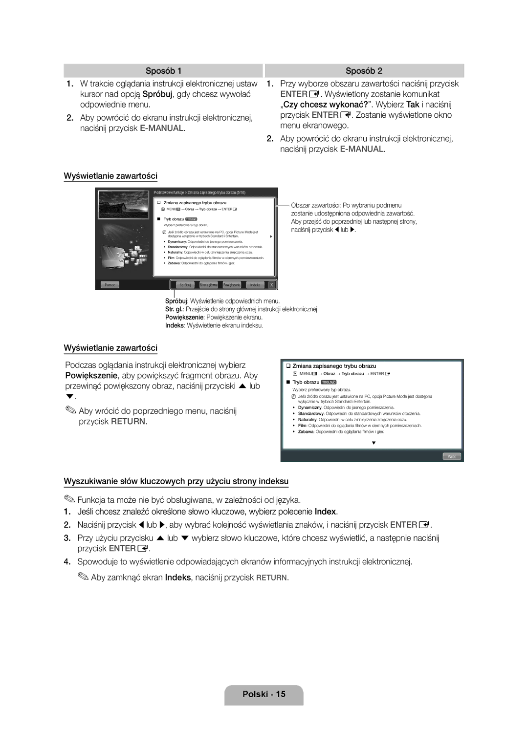 Samsung UE55D6000TWXXH, UE40D6000TWXXH, UE46D6000TWXXH ‰‰Zmiana zapisanego trybu obrazu, ‰‰ Zmiana zapisanego trybu obrazu 