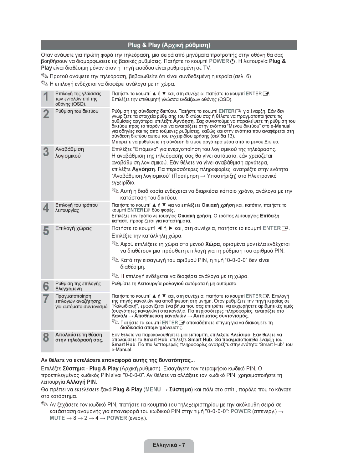 Samsung UE40D6000TWXXH manual Αναβάθμισηλογισμικού 