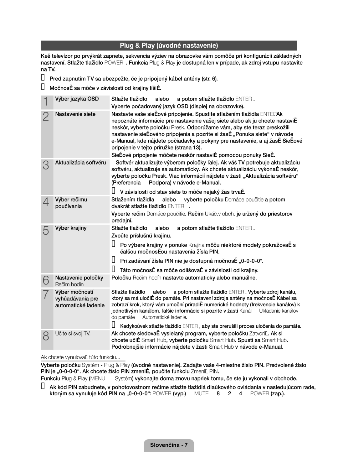 Samsung UE55D6120SWXXH, UE40D6120SWXXH, UE55D6100SWXXH, UE40D6100SWXXH manual Plug & Play úvodné nastavenie, Užite si svoj TV 