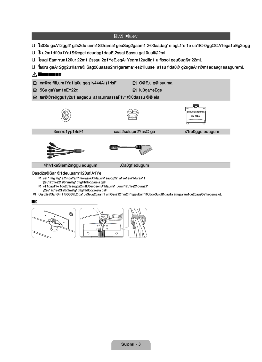 Samsung UE46D6207TKXXE, UE40D6207TKXXE manual Lisätarvikkeet, Holkki 4 kpl Kaapelipidikejalusta, AV / Komponenttisovitin 