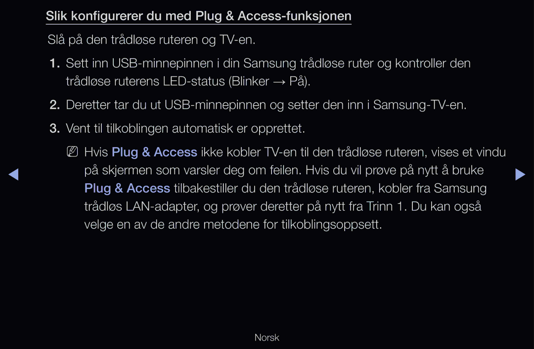 Samsung UE55D6575WSXXE, UE40D6500VHXXC, UE40D6207TKXXE, UE40D6535WSXXE, UE46D6205TSXXE, UE46D6515WSXXE, UE46D6517WKXXE Norsk 