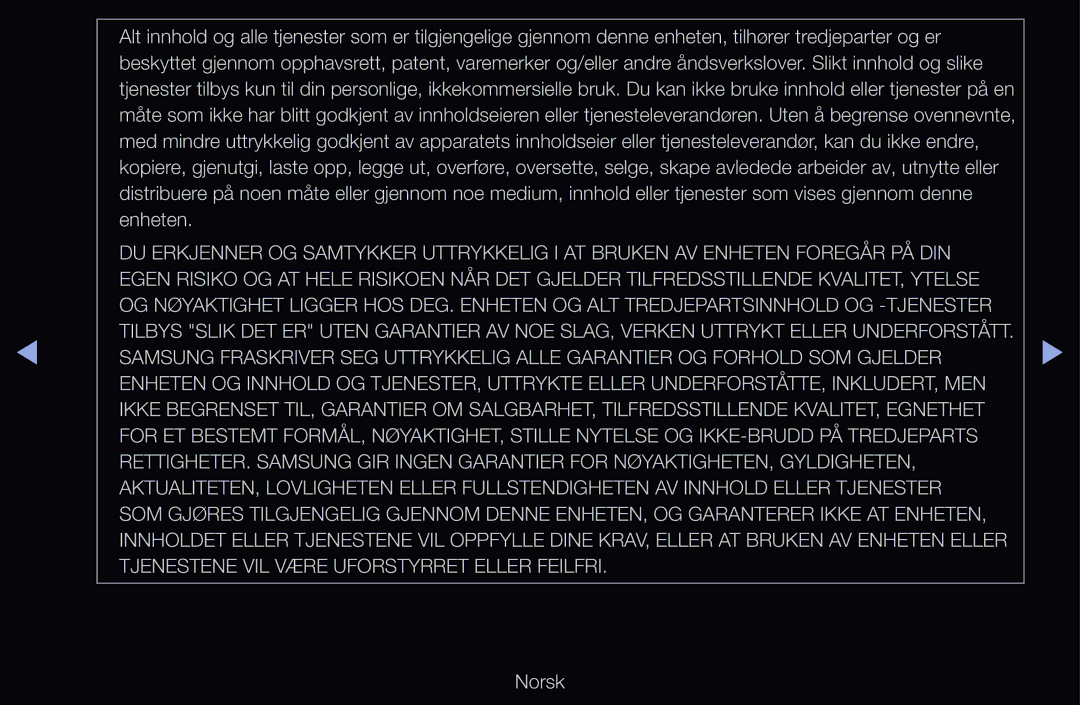 Samsung UE40D6537WKXXE, UE40D6500VHXXC, UE40D6207TKXXE, UE40D6535WSXXE, UE46D6205TSXXE, UE46D6515WSXXE, UE46D6517WKXXE Norsk 