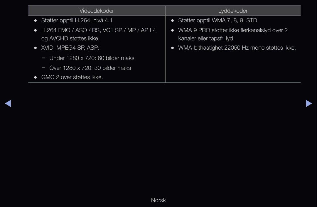 Samsung UE46D6575WSXXE, UE40D6500VHXXC, UE40D6207TKXXE, UE40D6535WSXXE, UE46D6205TSXXE, UE46D6515WSXXE XVID, MPEG4 SP, ASP 