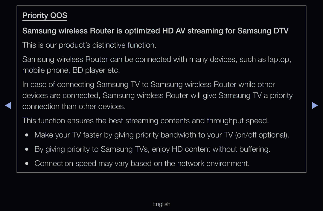 Samsung UE32D6540USXZF, UE40D6530WSXZG, UE40D6530WSXXN manual Connection speed may vary based on the network environment 