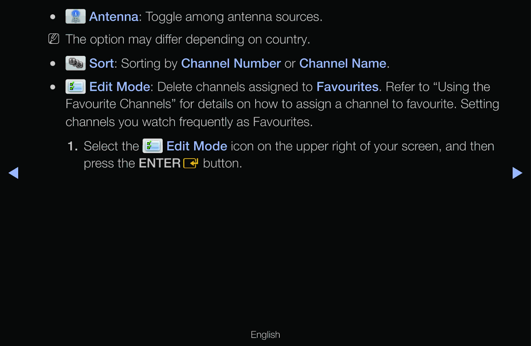 Samsung UE46D6530WSXXH, UE40D6530WSXZG, UE40D6530WSXXN, UE40D6510WSXZG manual Sort Sorting by Channel Number or Channel Name 