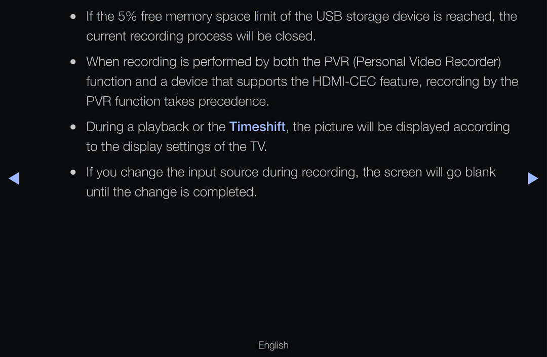 Samsung UE40D6575WSXXE, UE40D6530WSXZG, UE40D6530WSXXN, UE40D6510WSXZG, UE46D6770WSXZG manual PVR function takes precedence 