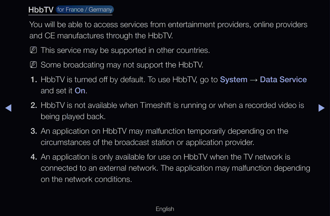 Samsung UE55D6530WSXBY, UE40D6530WSXZG, UE40D6530WSXXN, UE40D6510WSXZG, UE46D6770WSXZG manual On the network conditions 